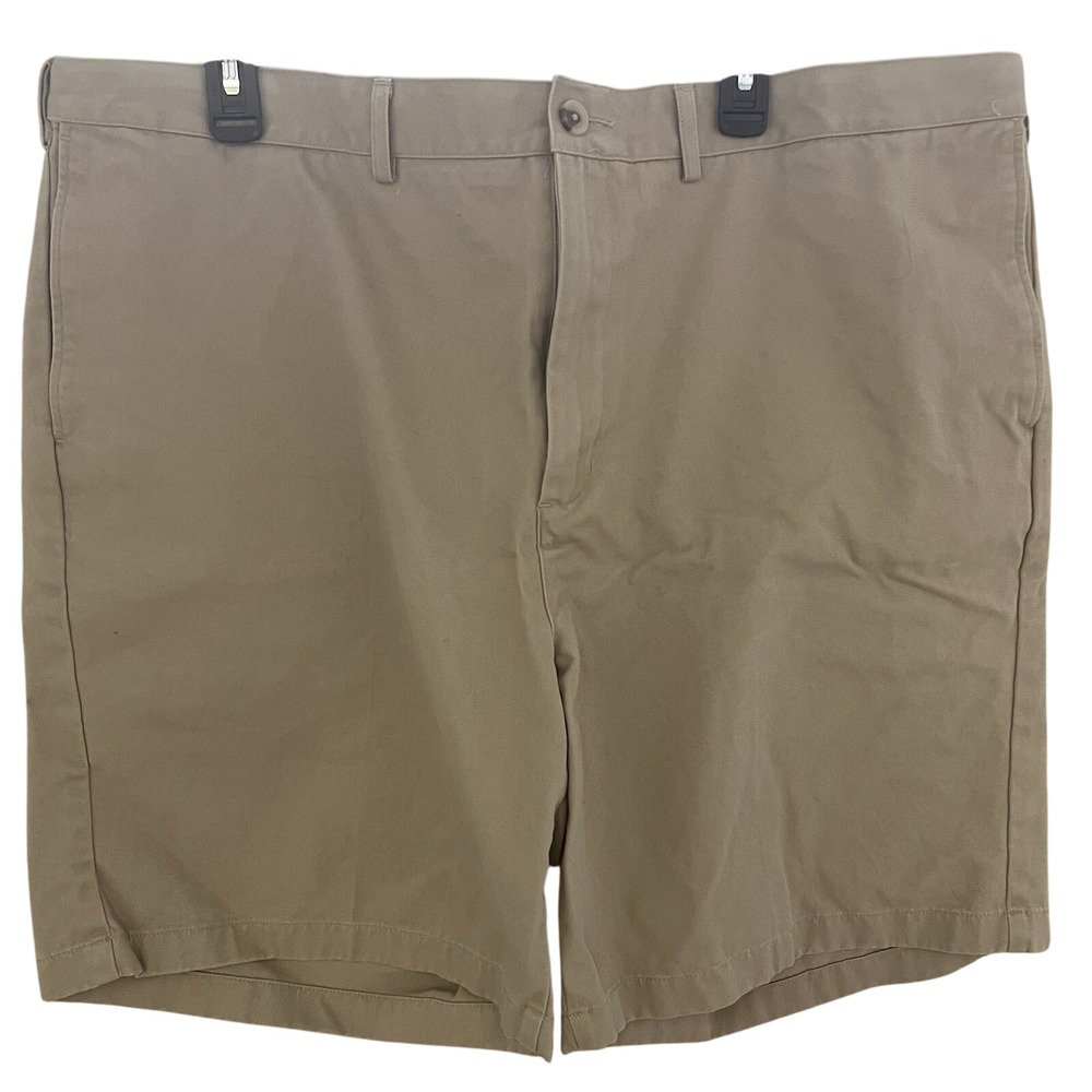 Lands' End Traditional Fit Khaki Chino Shorts Mens Size 42 Flat Front Casual